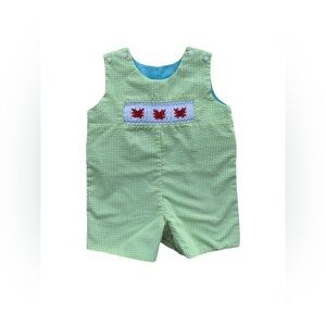 Sir John Size 6 Months Smocked Crab Print Seersucker Jon Jon Romper